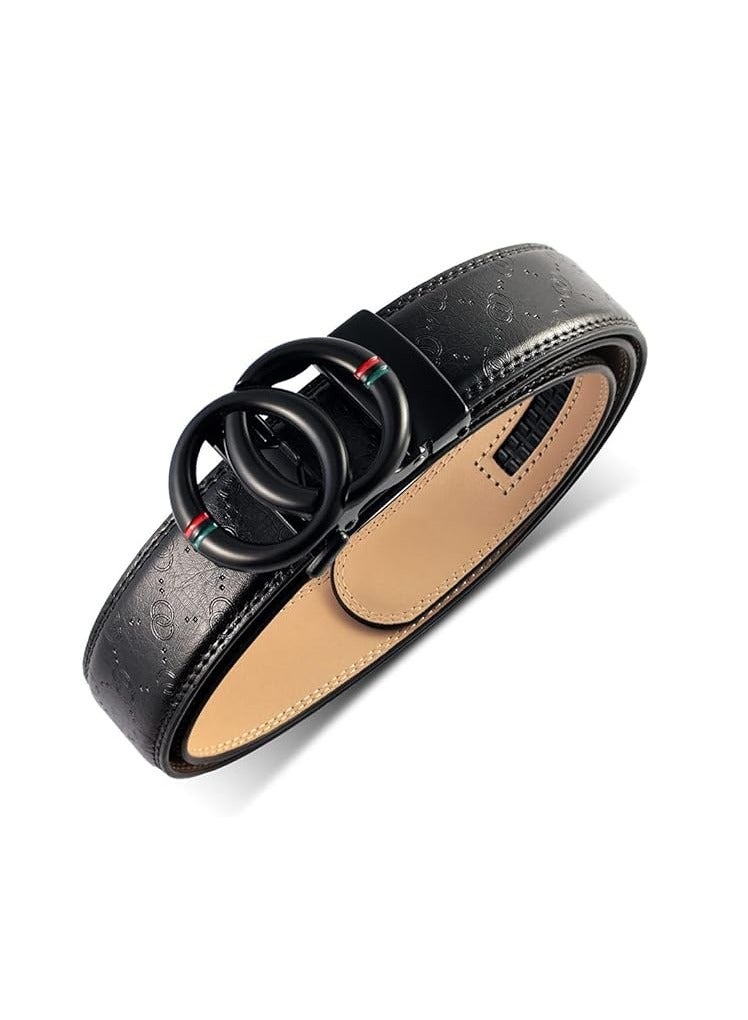 Men's Ratchet Dress Belt -Belt Men Adjustable Genuine Leather Designer Belt Size Length Can be Cut with Gift Box