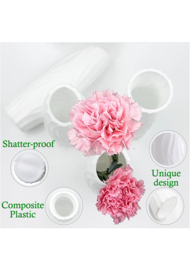 Composite Plastic Flower Vase, 10 Pack Small Tall White Floral Vase, Unbreakable Floral Vase Home Decor Centerpieces, Plastic Floral Bud Vase for Wedding Dinner Table Party Living Room Decor