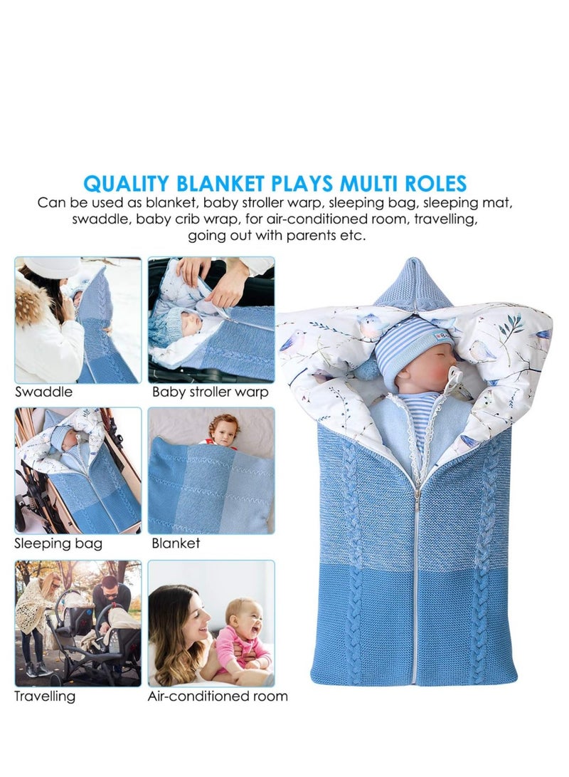 Newborn Baby Swaddle Blanket Multifunction Stroller Wrap Sleeping Mat Thick Warm Sleeping Bag Soft Thick Fleece Warm Blanket Newborn Sleeping Bag for Baby Boys Girls