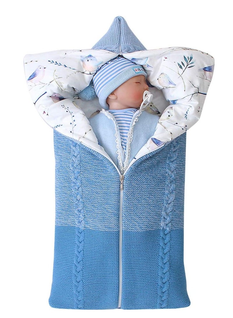 Newborn Baby Swaddle Blanket Multifunction Stroller Wrap Sleeping Mat Thick Warm Sleeping Bag Soft Thick Fleece Warm Blanket Newborn Sleeping Bag for Baby Boys Girls