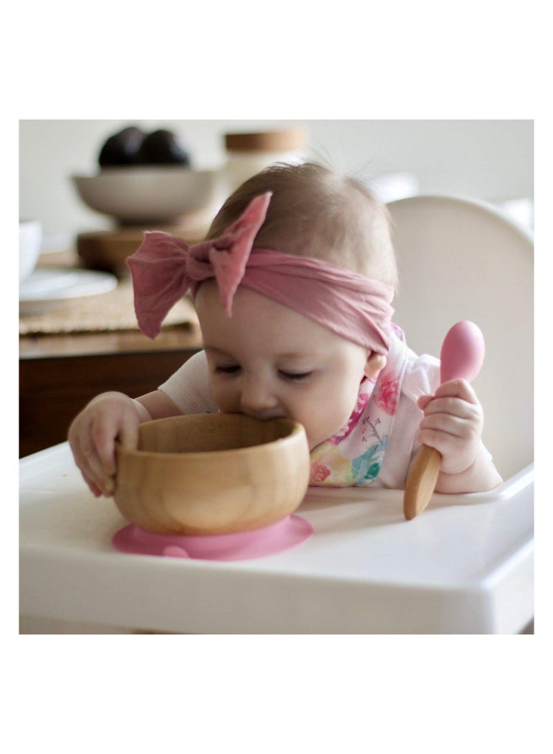Bamboo Suction Classic Bowl + Spoon Blue Color For Baby