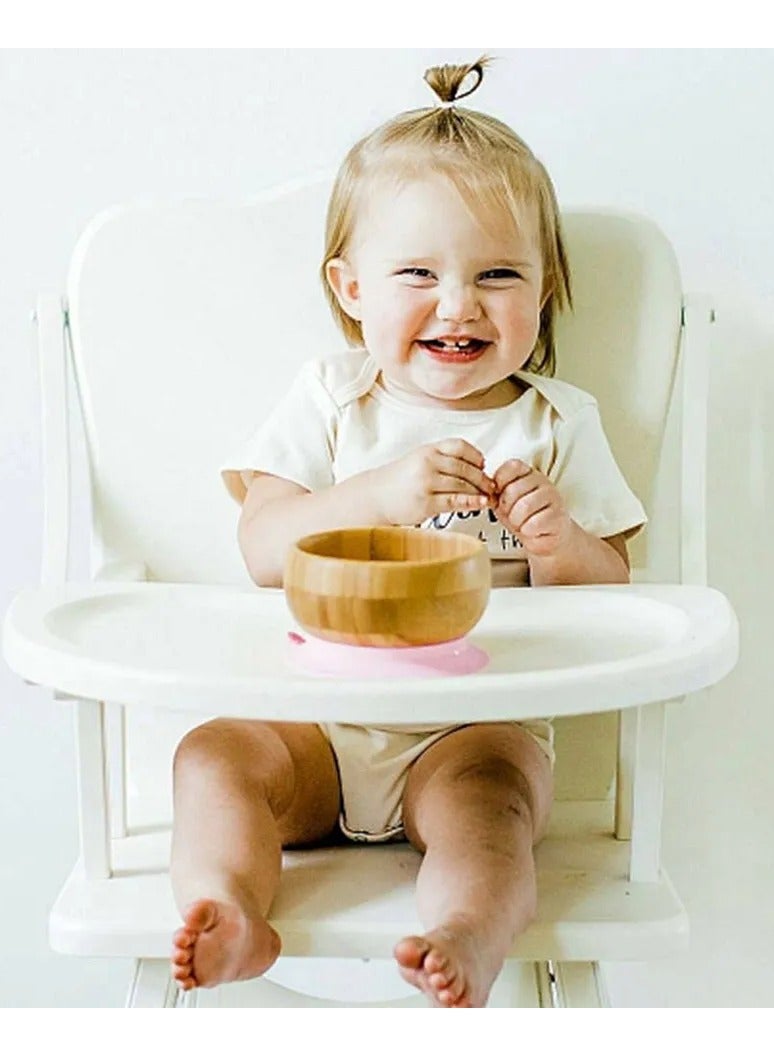 Bamboo Suction Classic Bowl + Spoon Orange Color For Baby