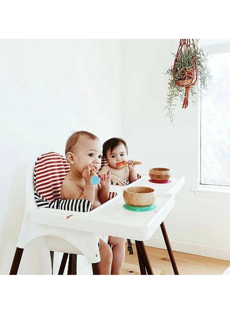 Bamboo Suction Classic Bowl + Spoon Orange Color For Baby