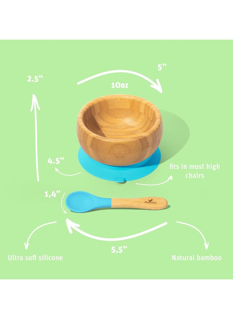 Bamboo Suction Classic Bowl + Spoon Pink Color For Baby