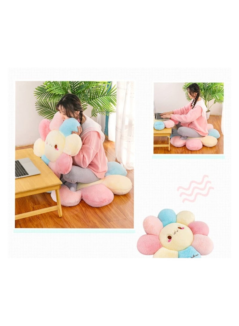 Flower  Pillow, Soft and Comfortable Flower Smiley Cushion Colorful Flower Plush for Home Bedroom Shop Restaurant Decor