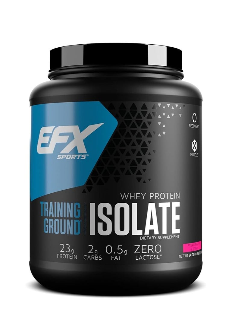 EFX Sports Whey Protein Isolate, Contributes To Growth In Muscle Mass And Muscle Recovery, Strawberries and Cream Flavor, 1lbs