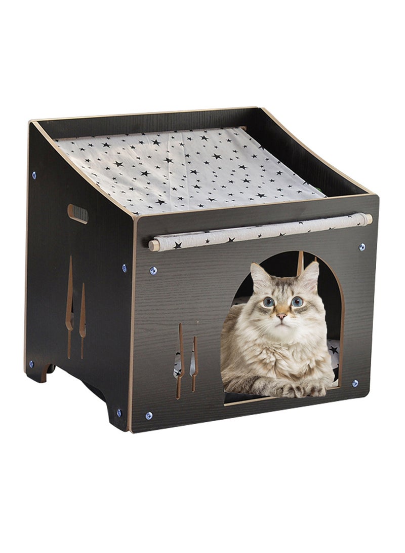 Wooden Pet House Cat Nest Universal Enclosed Cat House Hidden Cat Cave Cat Cage Cat Climbing Frame Cat Box Cabinet Cat Hideaway Wood Cabinet Indoor Pet House