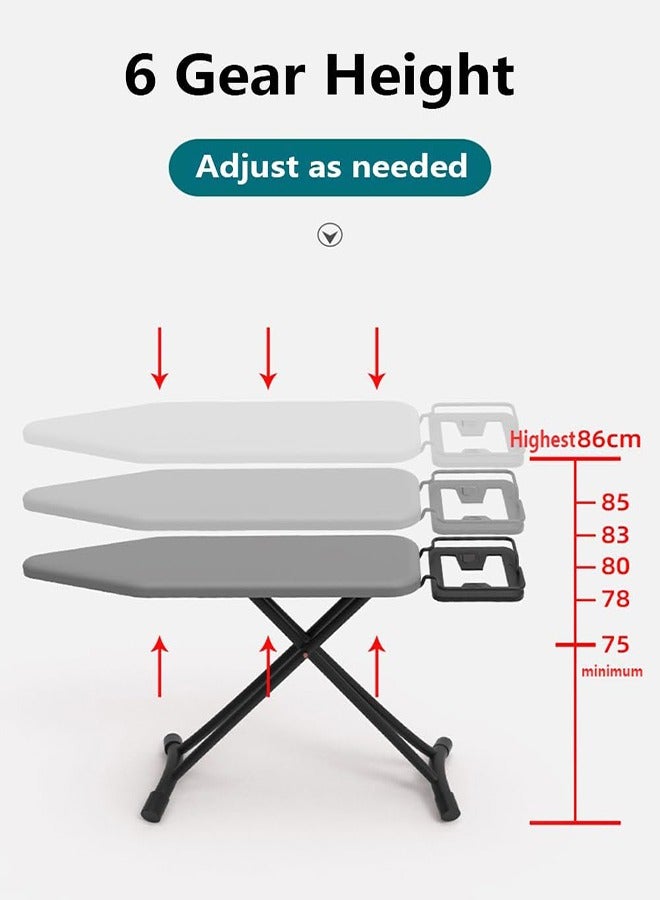 Ironing Board Heat Resistant Cover Ironing Board Non-Slip Folding Adjustable Height (31 * 86 * 110CM) Gray