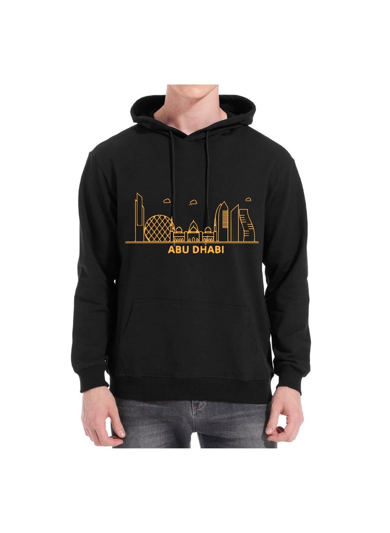 Abu Dhabi Skyline Hoodie - Soft Cotton Pullover - Casual Fashion Hoodie for Men and Women - Long Sleeve with Drawstring and Pockets - Perfect for Travel