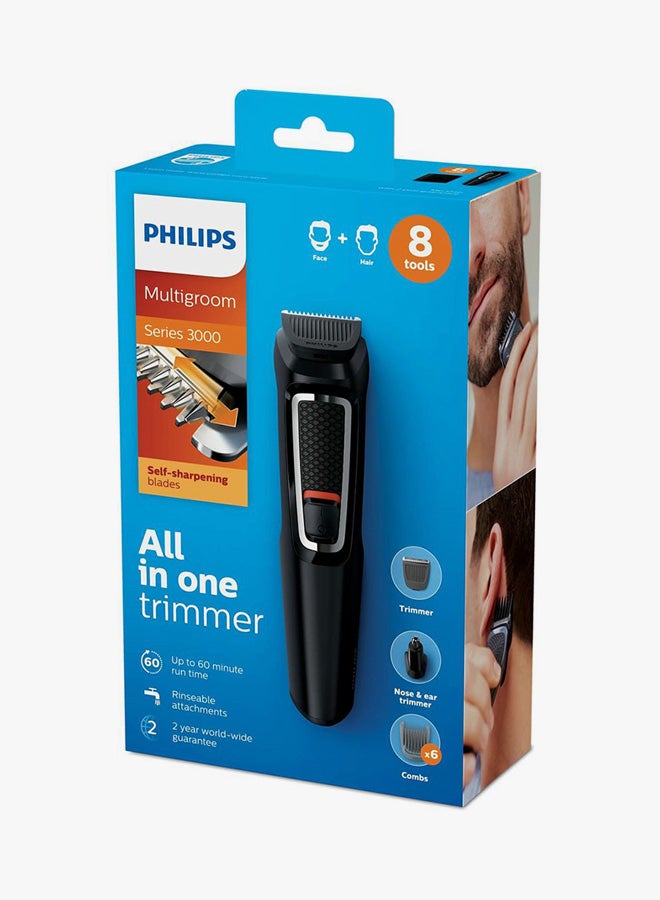 8-In-1 Multigroom Series 3000 Hair Trimmer Kit black 23grams