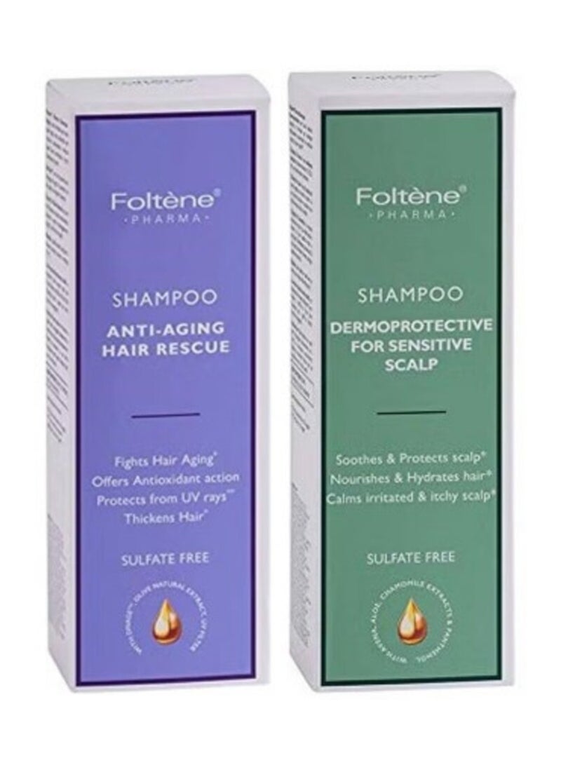 Anti  Aging Hair Rescue Shampoo 200ml and Shampoo Dermoprotective For Sensitive Scalp 200ml