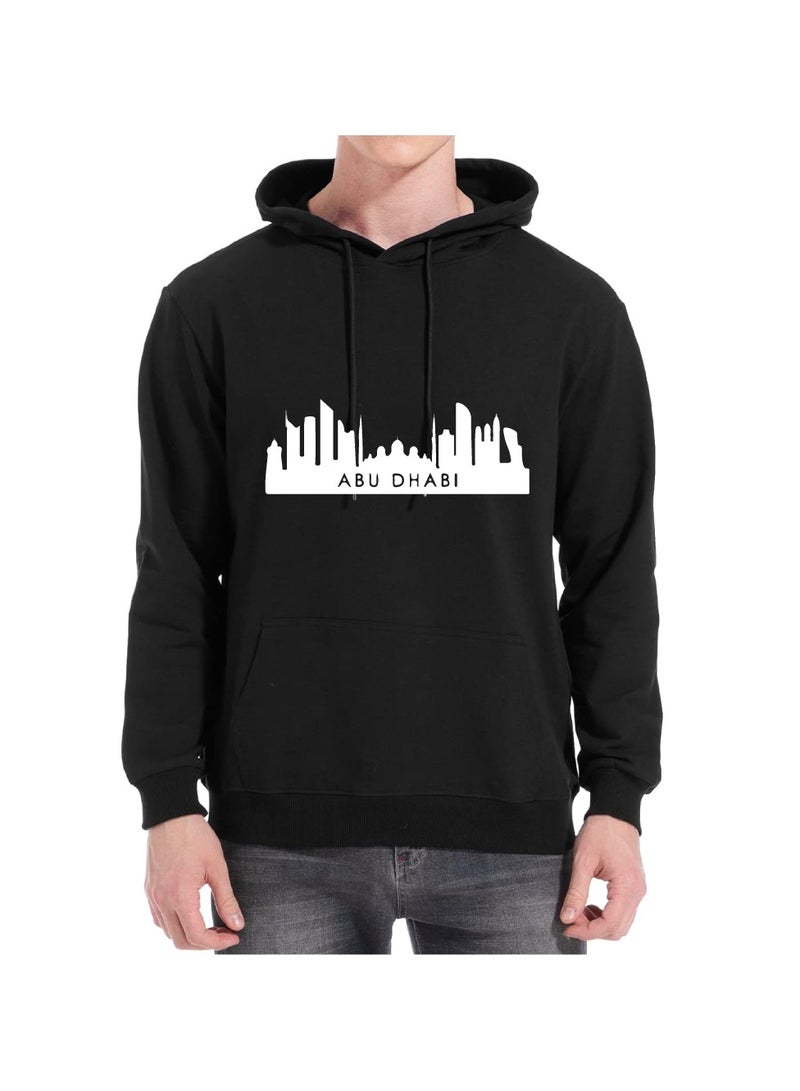 Abu Dhabi Skyline Hoodie - Soft Cotton Pullover - Casual Fashion Hoodie for Men and Women - Long Sleeve with Drawstring and Pockets - Perfect for Travel