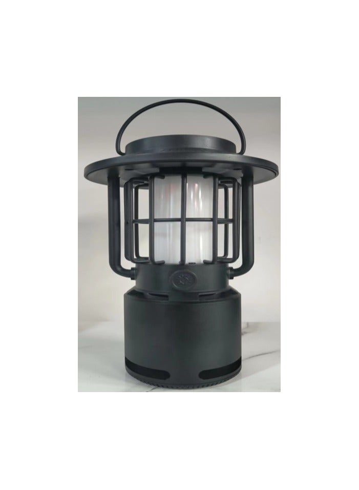 Camping lamp with speaker Black | 3.7V/1800mA Loudspeaker: 52mm45W | up to 6.5 hours playtime | up to 30 hours for lamp only