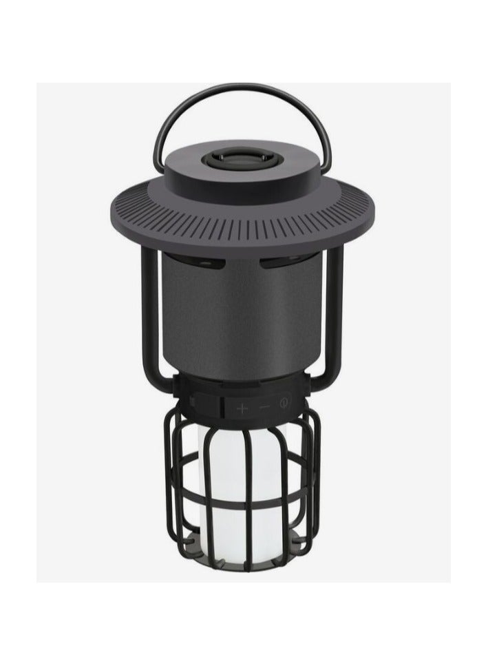 Camping lamp with speaker Black | 3.7V/1800mA Loudspeaker: 52mm45W | up to 6.5 hours playtime | up to 30 hours for lamp only