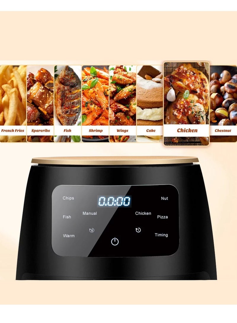 Air Fryer 6L With Non-Stick Basket 2400W High Power Digital Airfryer For Frying Grilling Roasting And Baking 6 Pre-Set Functions Air Fryer Oven For Kitchen BPA Free Digital Display Touch Screen S-18