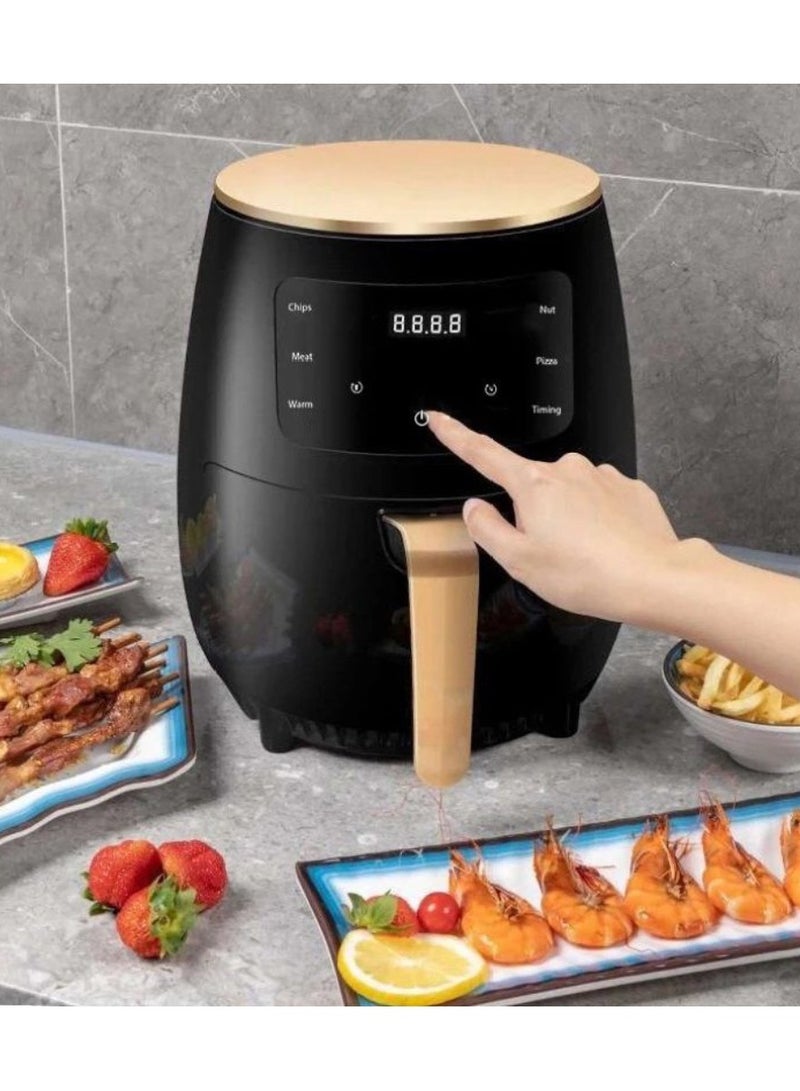 Air Fryer 6L With Non-Stick Basket 2400W High Power Digital Airfryer For Frying Grilling Roasting And Baking 6 Pre-Set Functions Air Fryer Oven For Kitchen BPA Free Digital Display Touch Screen S-18