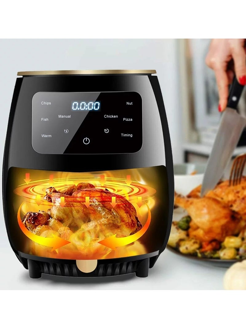 Air Fryer 6L With Non-Stick Basket 2400W High Power Digital Airfryer For Frying Grilling Roasting And Baking 6 Pre-Set Functions Air Fryer Oven For Kitchen BPA Free Digital Display Touch Screen S-18