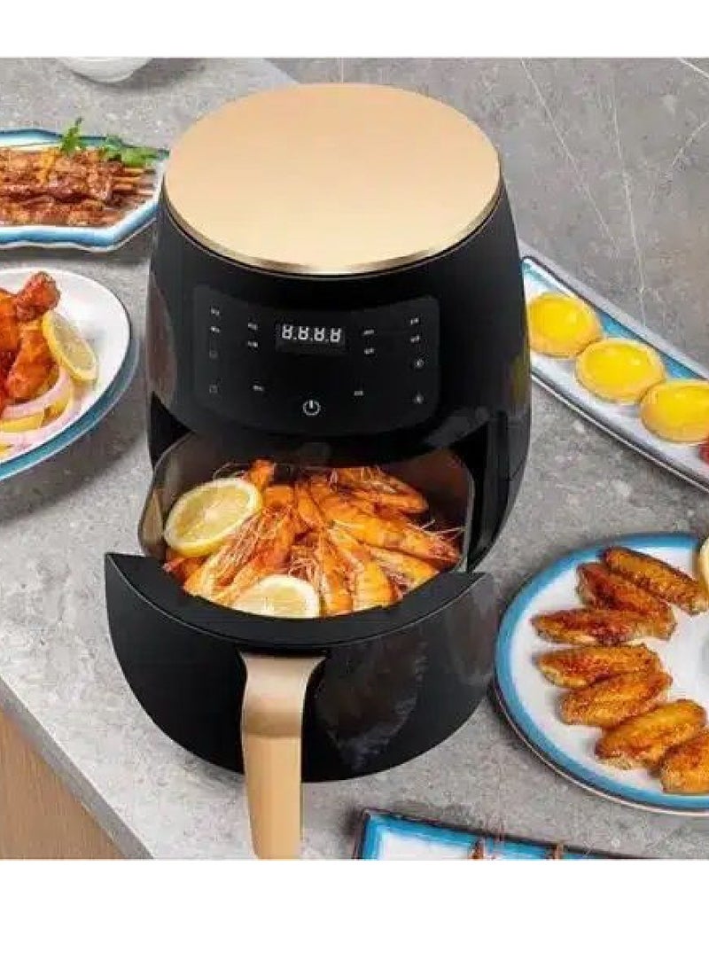 Air Fryer 6L With Non-Stick Basket 2400W High Power Digital Airfryer For Frying Grilling Roasting And Baking 6 Pre-Set Functions Air Fryer Oven For Kitchen BPA Free Digital Display Touch Screen S-18