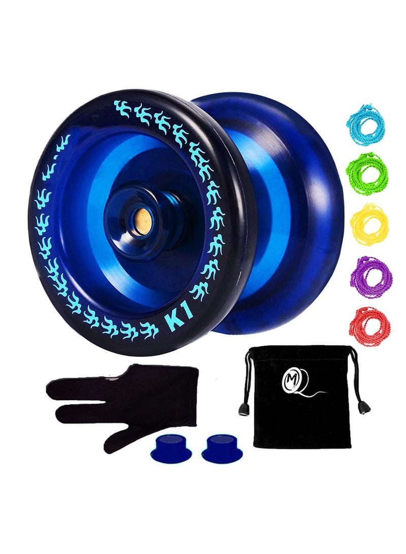 YOYO Responsive YoYo K1-Plus with YoYo Sack  5 Strings and YoYo Glove Gift Blue