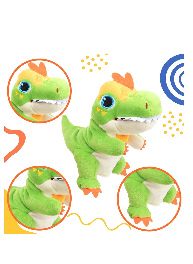 Dinosaur Hand Puppet T-Rex Plush Toy for Kids Realistic Dinosaur Hand Puppet Plush Toy Soft and Huggable Role Play Toy for Imagination Games and Storytelling Interesting Role Play Green