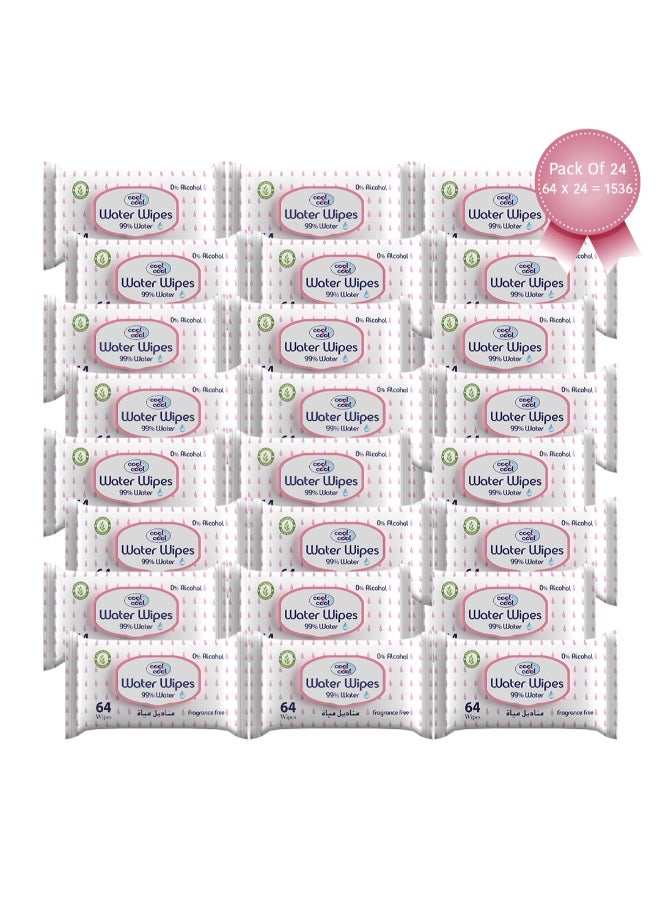 Pack Of 24 Baby Water Wipes 64 Count