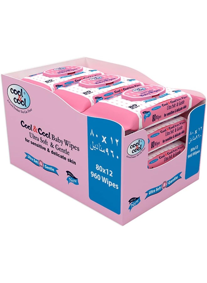 Baby Wipes 80 Sheets Pack Of 12