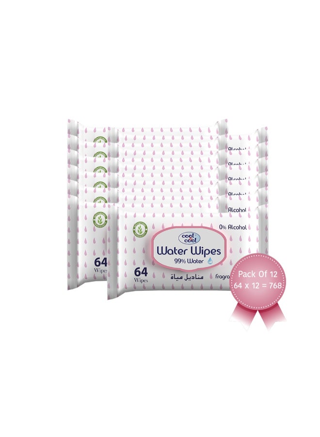 Baby Water Wipes 64 Sheets 6 + 6 Free