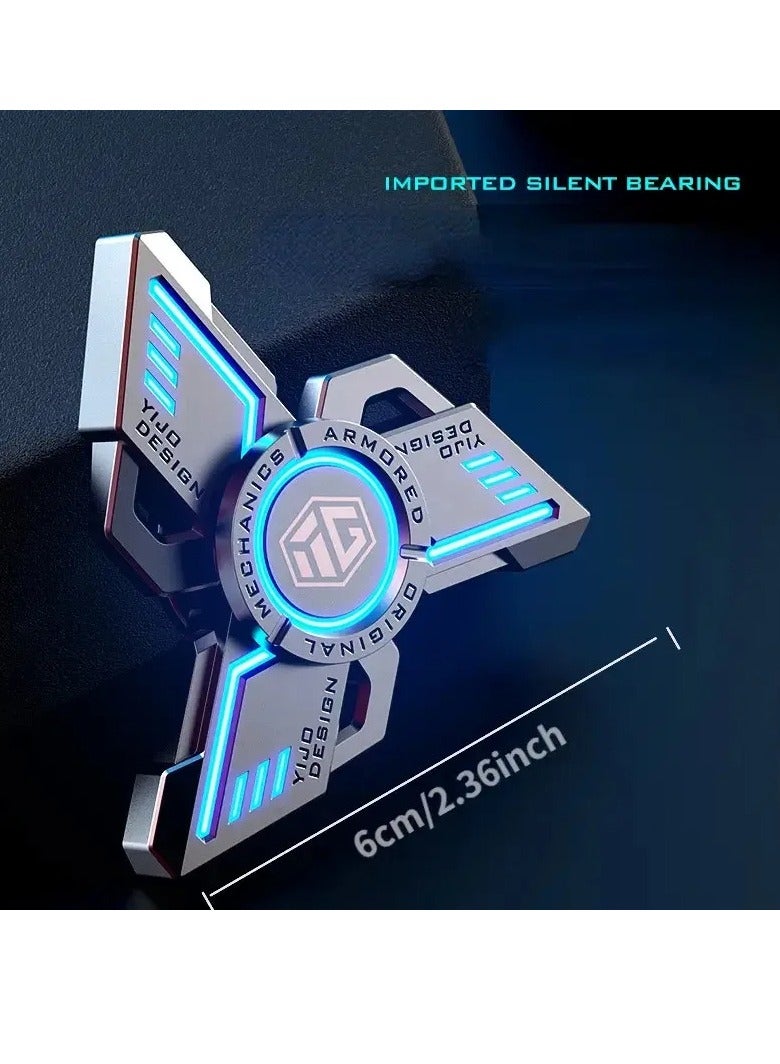 Fidget Spinner, Anti Stress EDC Luminous Fidget Spinner, Durable And Portable Alloy Metal Hand Spinner Toy, Elegant Design Stress Anxiety ADHD Relief Fidget Toy For Adults And Kids, (Orange, Standard)