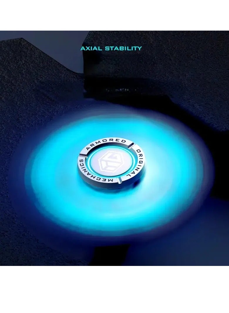 Fidget Spinner, Anti Stress EDC Luminous Fidget Spinner, Durable And Portable Alloy Metal Hand Spinner Toy, Elegant Design Stress Anxiety ADHD Relief Fidget Toy, (Blue, Multifunctional Flagship Suit)