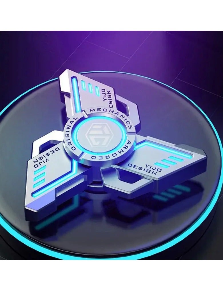 Fidget Spinner, Anti Stress EDC Luminous Fidget Spinner, Durable And Portable Alloy Metal Hand Spinner Toy, Elegant Design Stress Anxiety ADHD Relief Fidget Toy For Adults And Kids, (Blue, Standard)