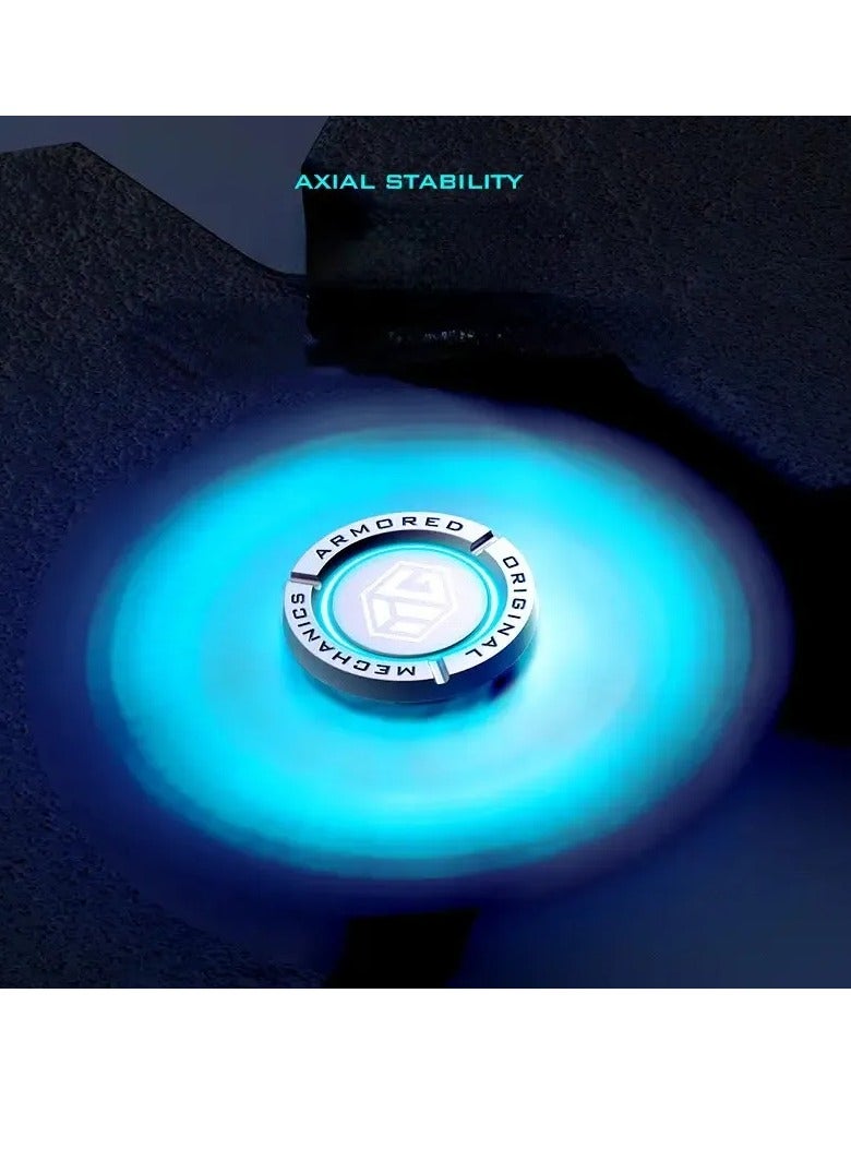 Fidget Spinner, Anti Stress EDC Luminous Fidget Spinner, Durable And Portable Alloy Metal Hand Spinner Toy, Elegant Design Stress Anxiety ADHD Relief Fidget Toy For Adults And Kids, (Blue, Standard)