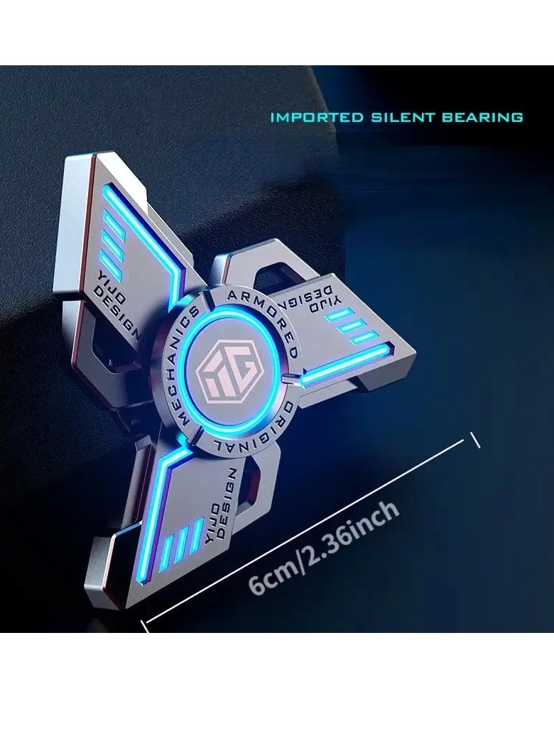 Fidget Spinner, Anti Stress EDC Luminous Fidget Spinner, Durable And Portable Alloy Metal Hand Spinner Toy, Elegant Design Stress Anxiety ADHD Relief Fidget Toy, (Green, Multifunctional Flagship Suit)