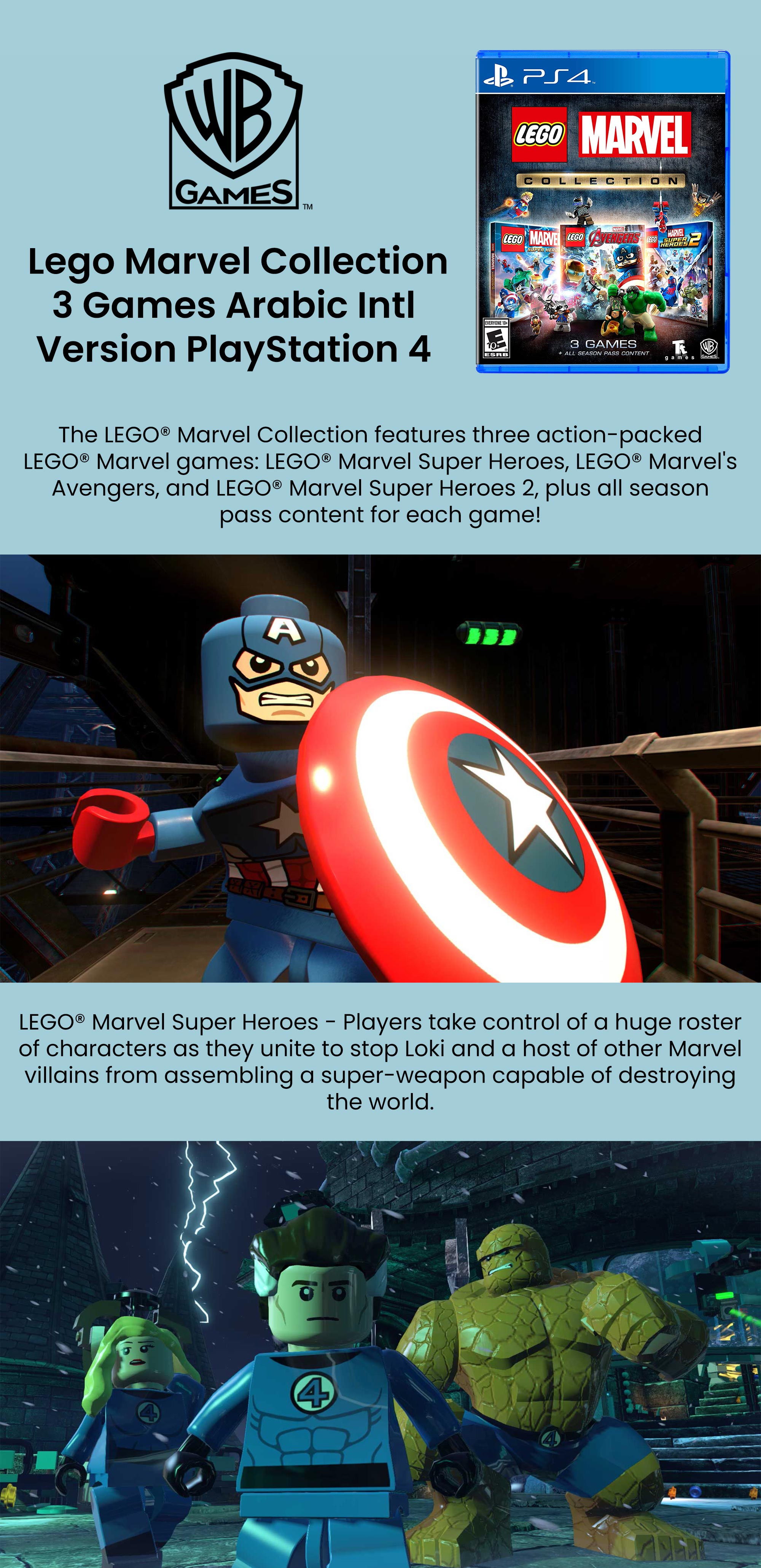 3 Games Lego Marvel Collection Arabic Intl Version)- Action & Shooter - PlayStation 4 - Action & Shooter - PlayStation 4 (PS4)