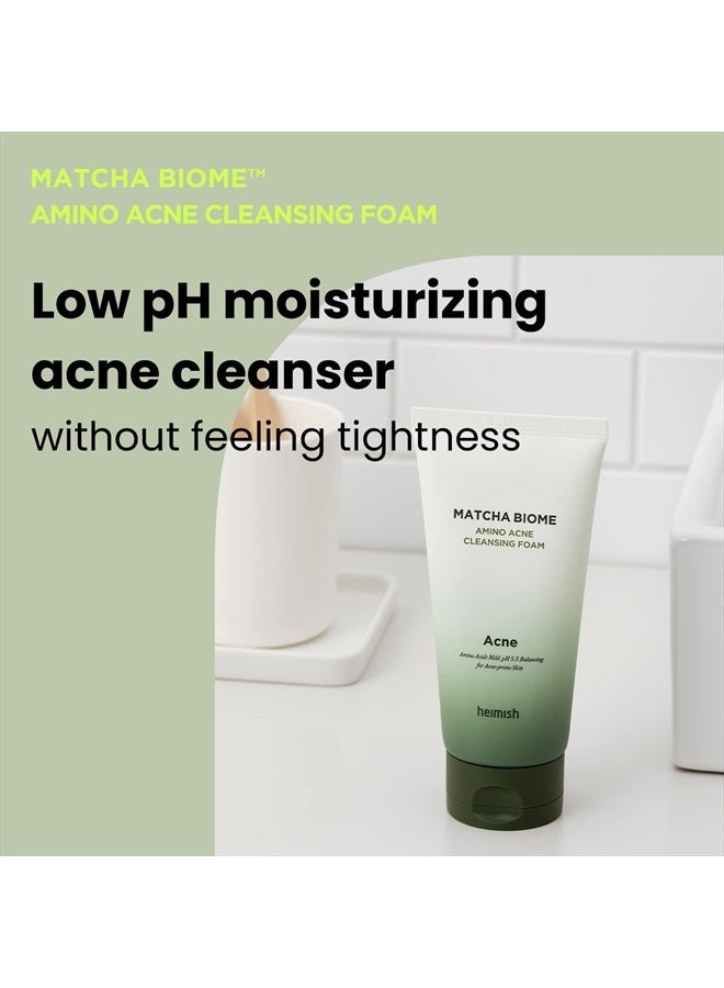 Matcha Biome Amino Acne Cleansing Foam 150ml, Acne Cleanser, Soothing & Refreshing, Calming, Hydrating, Daily Facial Cleanser, Normal to Sensitive Skin, Removes Dead Cells