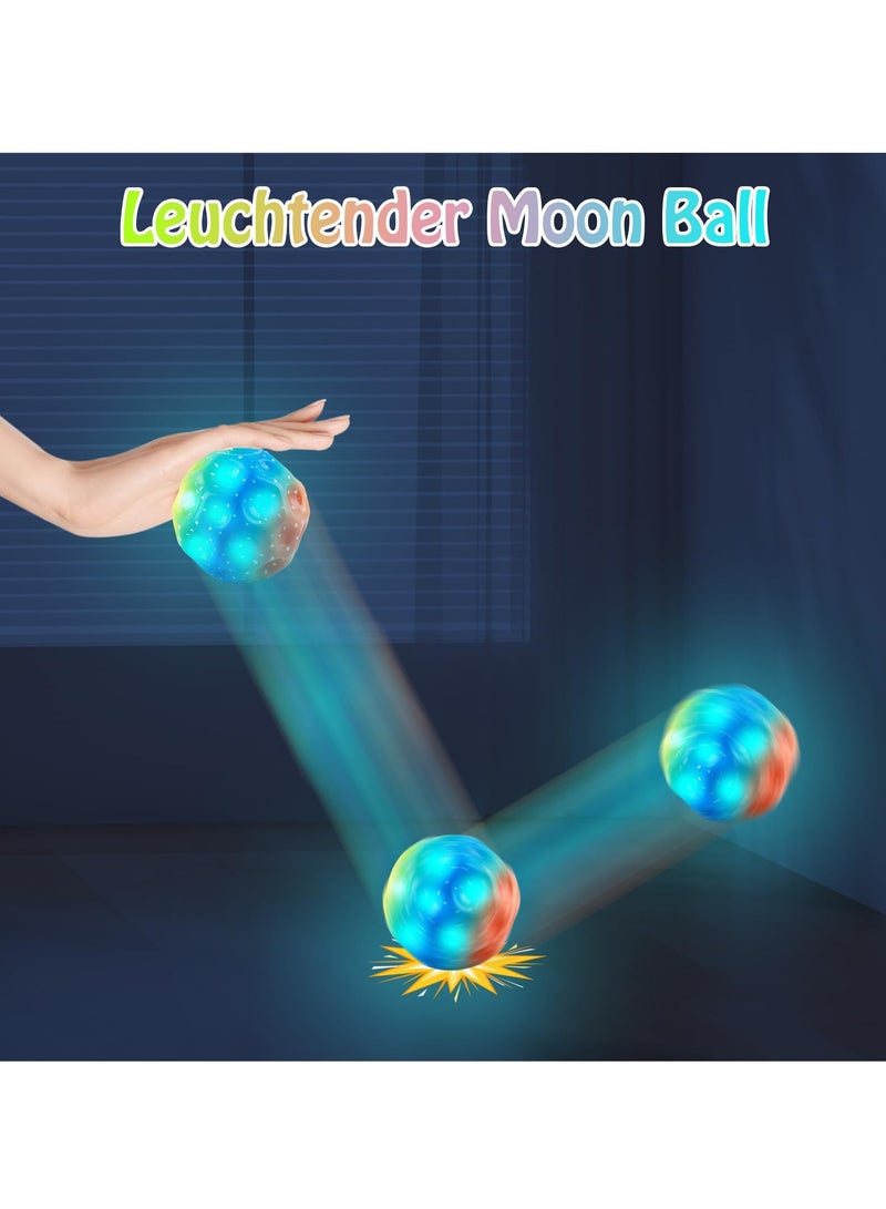 6 PCS Space Ball 7cm Extreme Moon Ball PU Bounce Ball Sensory Ball High Bouncing and Sounds Meteor Ball Helps Improve Hand Eye Coordination Great Sensory Ball for Kids Teens Pocket Money Toys