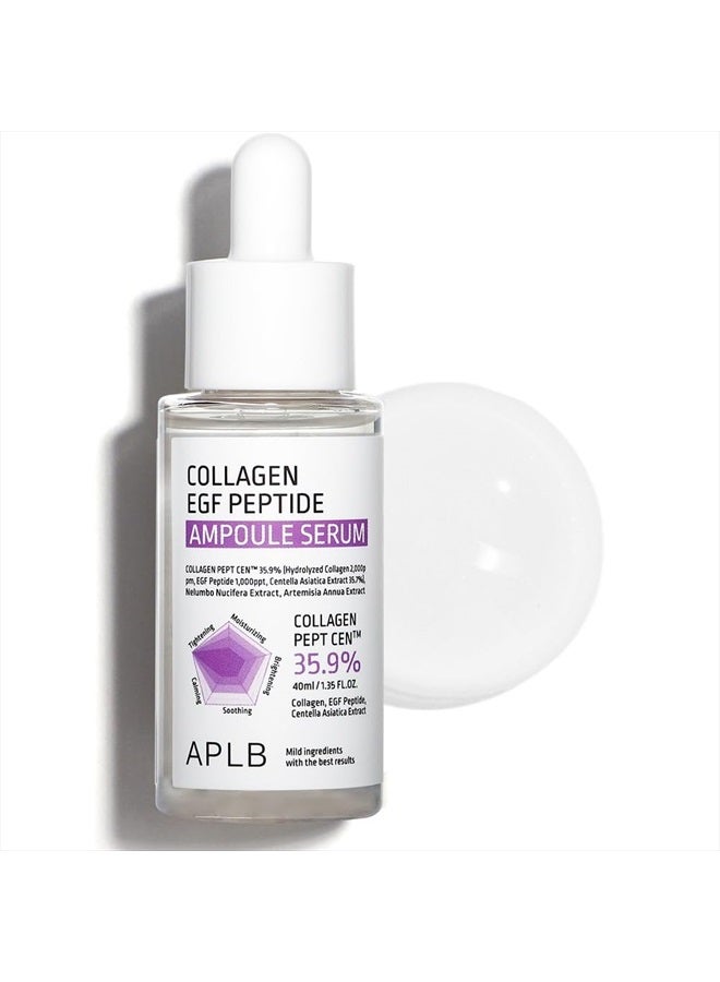 Collagen EGF Peptide Ampoule Serum | COLLAGEN PEPT CEN™ 35.9% 1.35 FL.OZ/Korean Skincare, Elasticity care, Long lasting moisturizing, Revitalize for gentle and improve skin texture