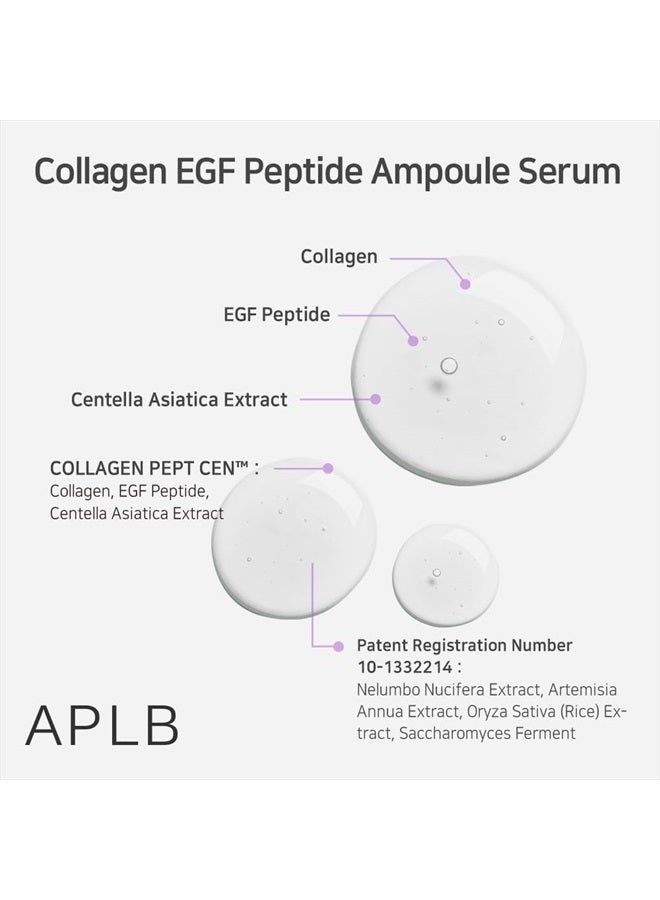 Collagen EGF Peptide Ampoule Serum | COLLAGEN PEPT CEN™ 35.9% 1.35 FL.OZ/Korean Skincare, Elasticity care, Long lasting moisturizing, Revitalize for gentle and improve skin texture