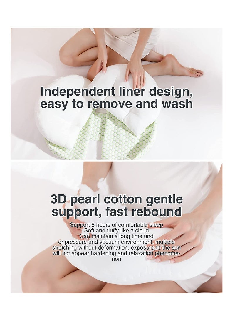 Pillows for Sleeping Maternity Pillow Pregnancy Body Pillow Support for the Back Legs Belly and Hips of Pregnant Women Detachable and Adjustable with Pillow Cover
