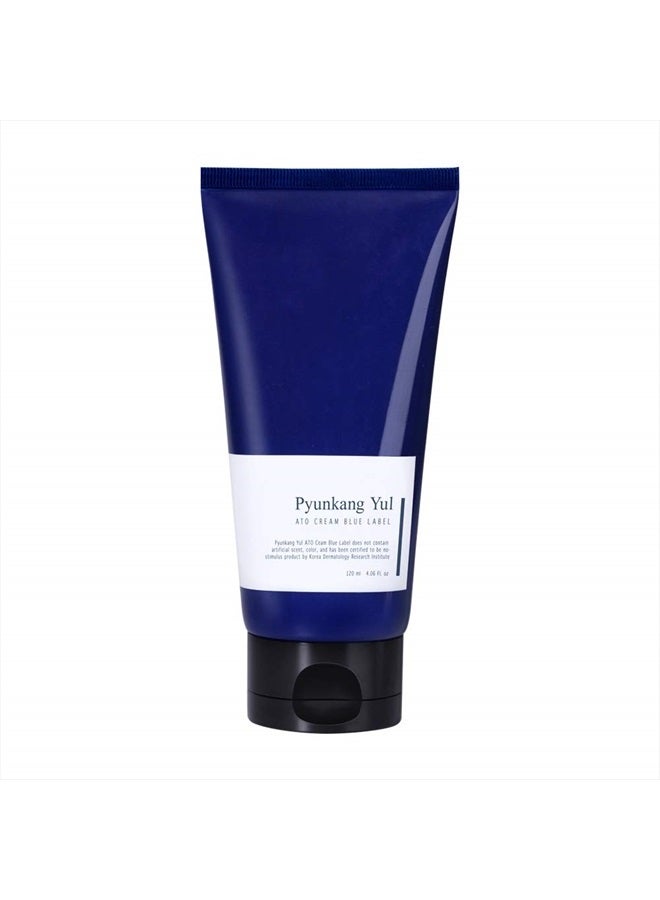 ATO Cream Blue Label - Long lasting Strong Moisture and Nutrients Hyaluronic Acids, Natural Safe Ingredients Ceramide Skin Barrier from Double Hydration Baby Lotion 4.6 Fl. Oz