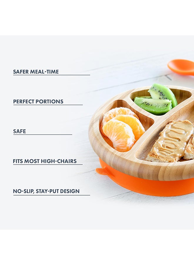 Bamboo Suction Classic Plate Spoon Set