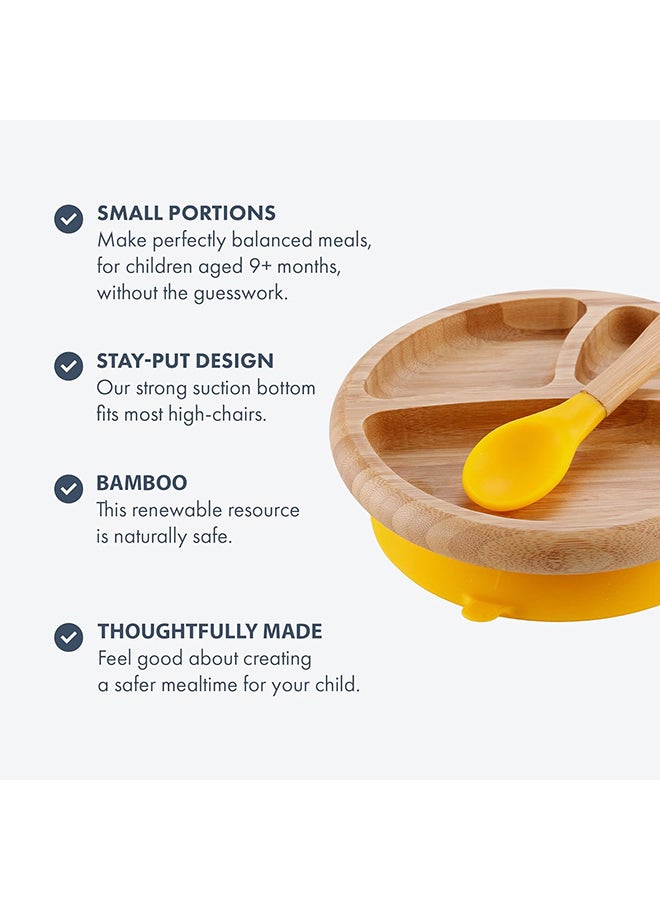 Bamboo Suction Classic Plate Spoon Set