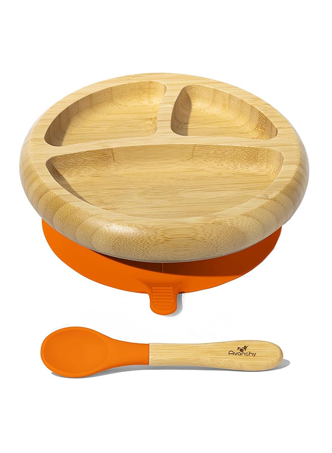 Bamboo Suction Classic Plate Spoon Set