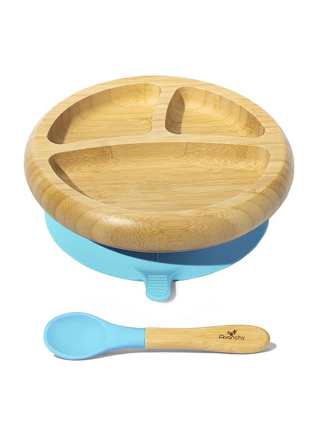 Bamboo Suction Classic Plate Spoon Set