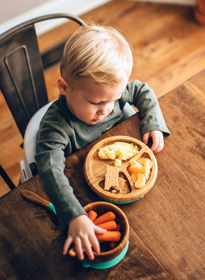 Bamboo Suction Classic Plate Spoon Set