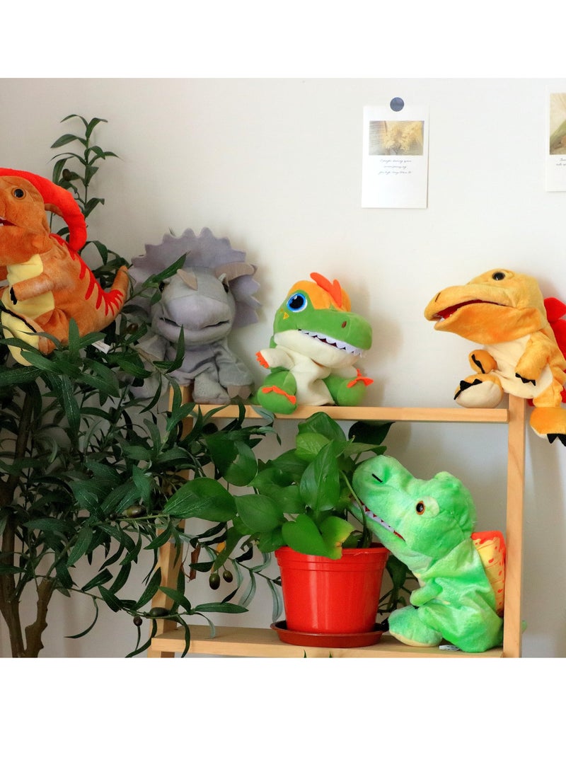 Dinosaur Hand Puppet T-Rex Plush Toy for Kids Realistic Dinosaur Hand Puppet Plush Toy Soft and Huggable Role Play Toy for Imagination Games and Storytelling Interesting Role Play Green