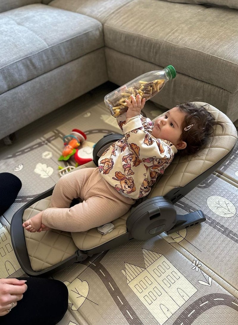 Original 4 In 1 Baby High Chair - Beige, From 0 Up To 15 Kg. (36 Months), 5 Heights, 3 Backrest Positions, Adjustable 2-Position Footrest, Two Removable Trays, Ultra-Compact Folding, Feeding Chair