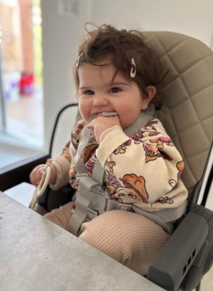 Original 4 In 1 Baby High Chair - Beige, From 0 Up To 15 Kg. (36 Months), 5 Heights, 3 Backrest Positions, Adjustable 2-Position Footrest, Two Removable Trays, Ultra-Compact Folding, Feeding Chair