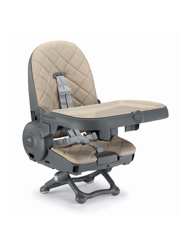 Original 4 In 1 Baby High Chair - Beige, From 0 Up To 15 Kg. (36 Months), 5 Heights, 3 Backrest Positions, Adjustable 2-Position Footrest, Two Removable Trays, Ultra-Compact Folding, Feeding Chair