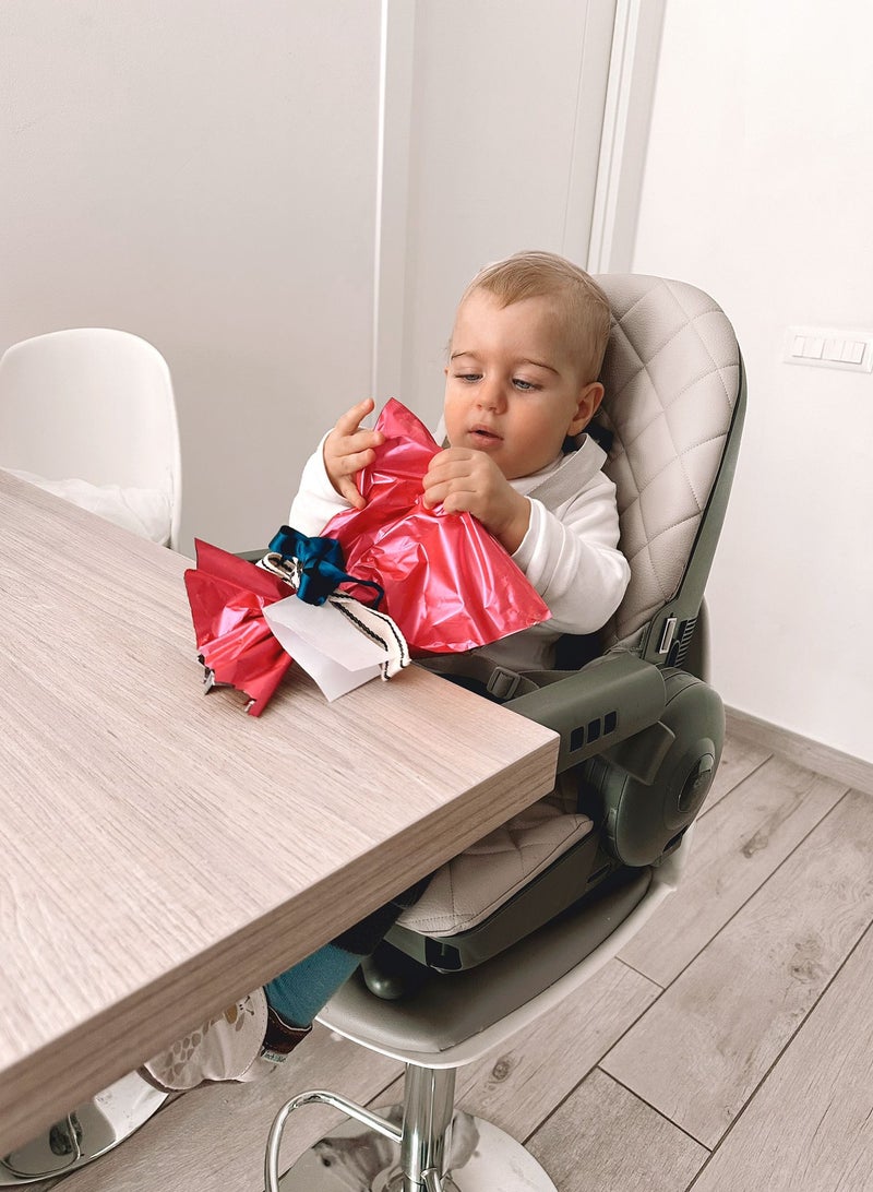 Original 4 In 1 Baby High Chair - Beige, From 0 Up To 15 Kg. (36 Months), 5 Heights, 3 Backrest Positions, Adjustable 2-Position Footrest, Two Removable Trays, Ultra-Compact Folding, Feeding Chair