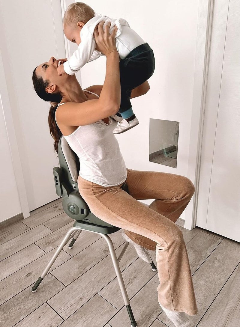 Original 4 In 1 Baby High Chair - Beige, From 0 Up To 15 Kg. (36 Months), 5 Heights, 3 Backrest Positions, Adjustable 2-Position Footrest, Two Removable Trays, Ultra-Compact Folding, Feeding Chair